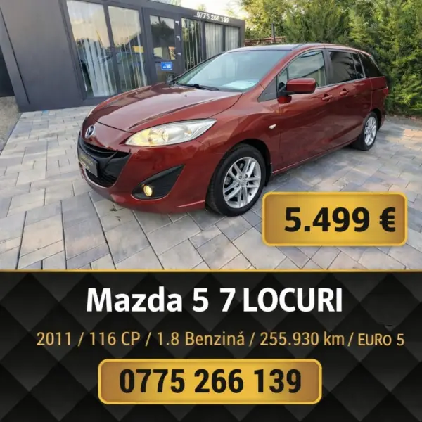 Mazda 5 , AN 2011, 1.8 Benzina, 7LOCURI, KM 255.930, EURO 5