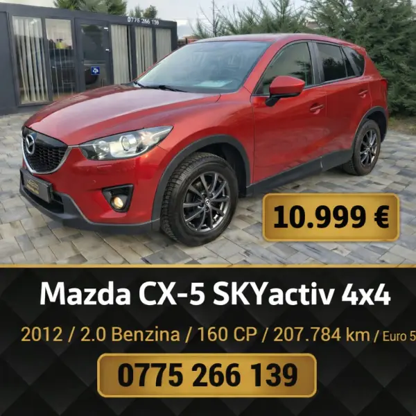 Mazda CX 5 SKYactiv, 4x4, 2012, 2.0 Benzina, 160 CP, 207.780 km, Euro 5