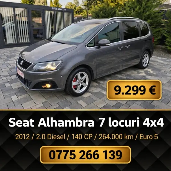 Seat Alhambra 4 Motion 7 locuri, 2012, 2.0 Diesel, 140CP, 264.700 km, Euro 5