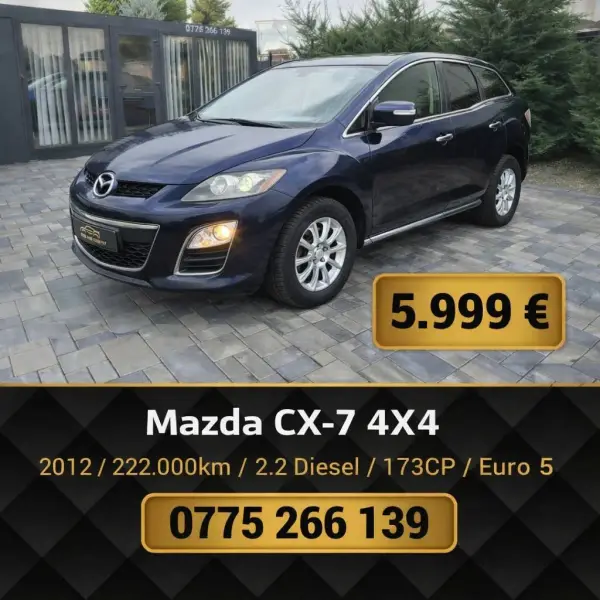 Mazda CX7 4x4, 2012, 2.2 Diesel, 173 CP, 222.000 km, Euro 5