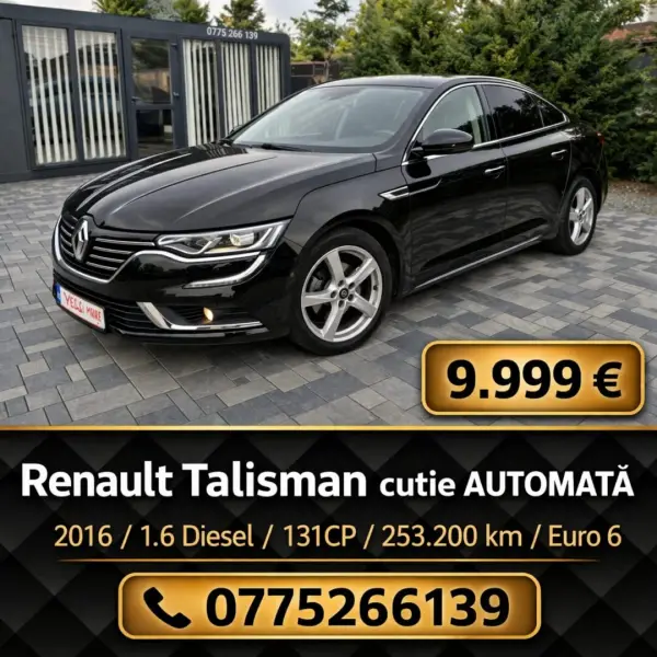 Renault Talisman, 2016, automat, 1.6 Diesel, 131CP, 253.200 km, Euro 6