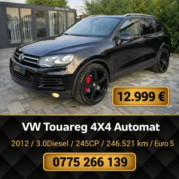 Volkswagen Touareg 4x4, 2012, automat, 3.0 Diesel, 246.521 km, Euro 5