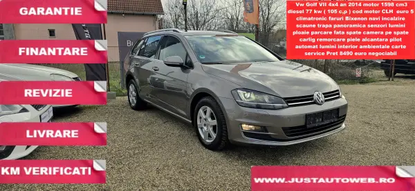 Vw Golf VII 4x4 an 2014 fulll optional motor 1600 cm3 diesel 105 c,p euro 5