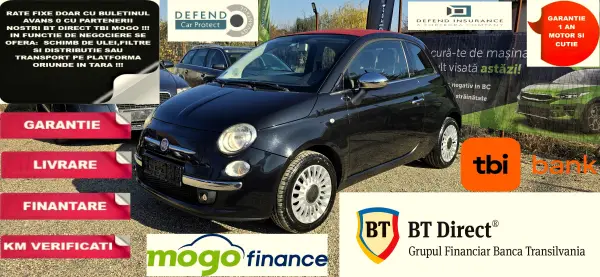 Fiat 500 cabrio an 2011 benzina jante aluminiu aer conditionat